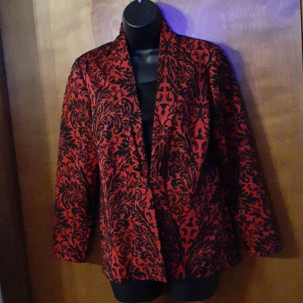 Christopher & Banks Damask Print Cardigan P/M